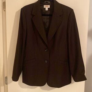 Talbots vintage Dark Brown Wool Blazer. Made in Italy/ Made in Thailand sz 14